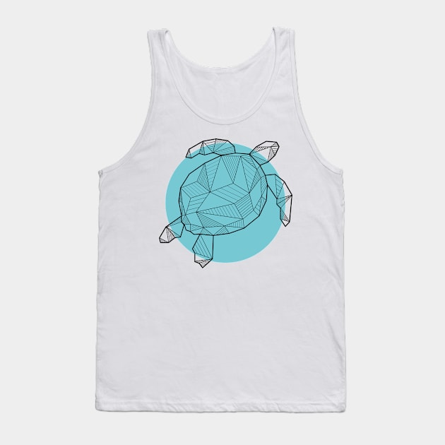 Sea Turtle - Geometric Animals Tank Top by alcateiaart